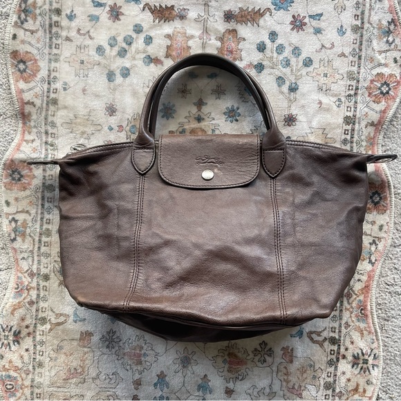 Longchamp Dark Brown LePliage Cuir Leather Tote - Picture 12 of 15